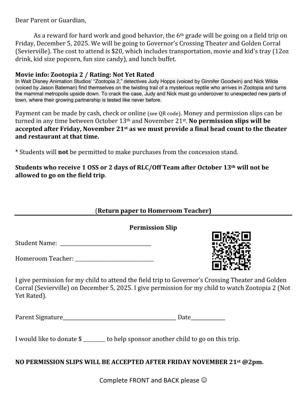  Click to download Permission form and information